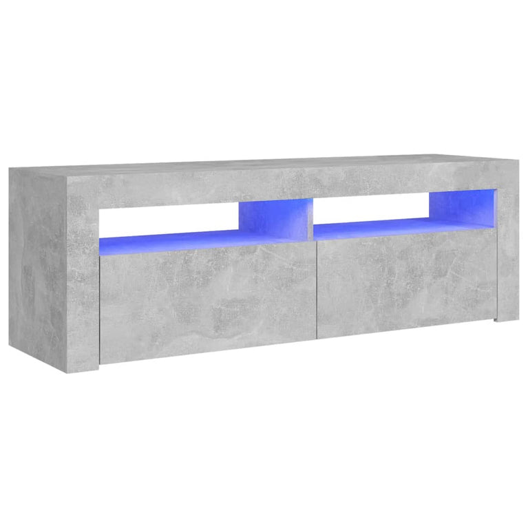 Tv-meubel met LED-verlichting 120x35x40 cm betongrijs MeubelReus