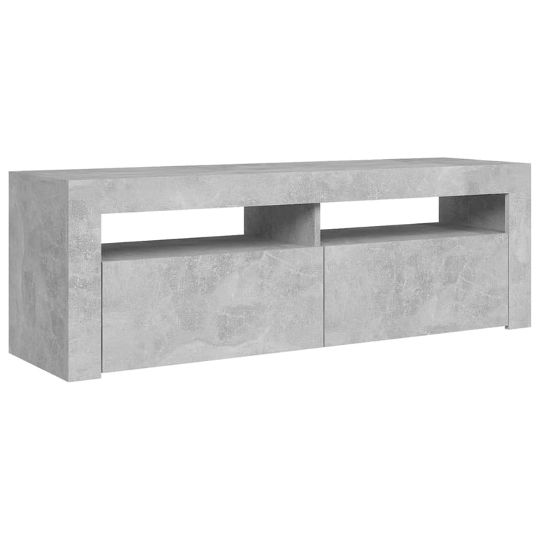 Tv-meubel met LED-verlichting 120x35x40 cm betongrijs MeubelReus