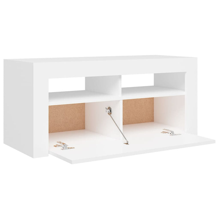 Tv-meubel met LED-verlichting 90x35x40 cm wit MeubelReus