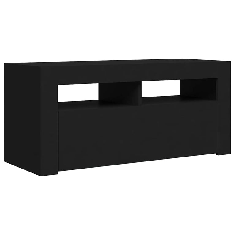 Tv-meubel met LED-verlichting 90x35x40 cm zwart MeubelReus