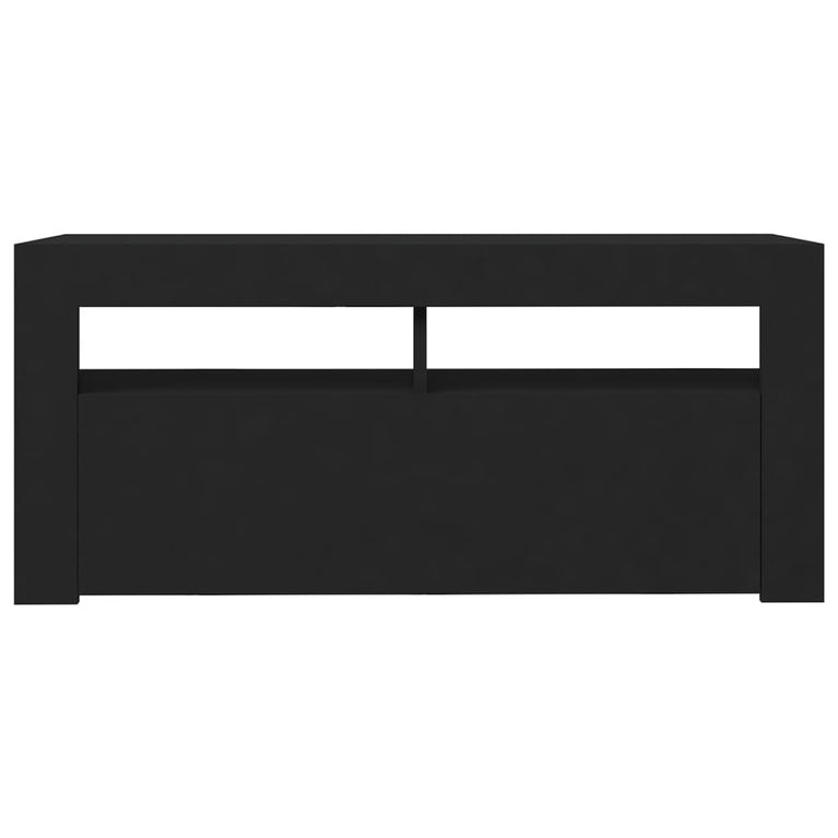 Tv-meubel met LED-verlichting 90x35x40 cm zwart MeubelReus