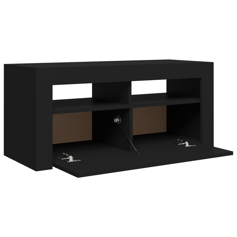 Tv-meubel met LED-verlichting 90x35x40 cm zwart MeubelReus