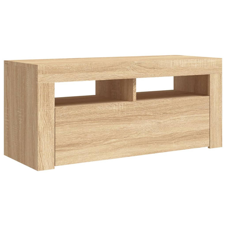Tv-meubel met LED-verlichting 90x35x40 cm sonoma eikenkleurig MeubelReus