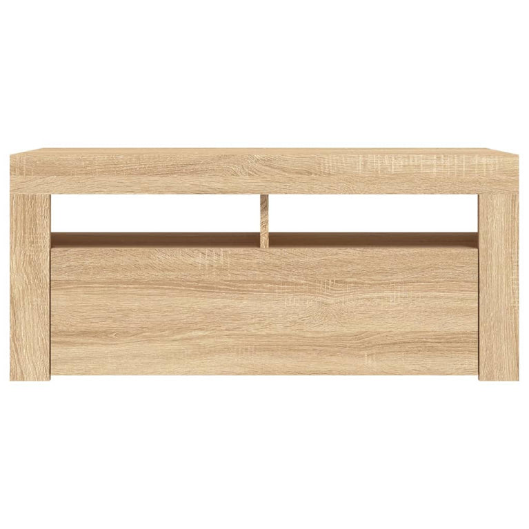 Tv-meubel met LED-verlichting 90x35x40 cm sonoma eikenkleurig MeubelReus