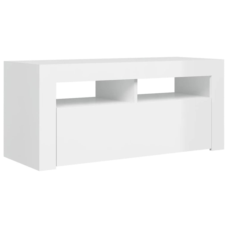 Tv-meubel met LED-verlichting 90x35x40 cm hoogglans wit MeubelReus