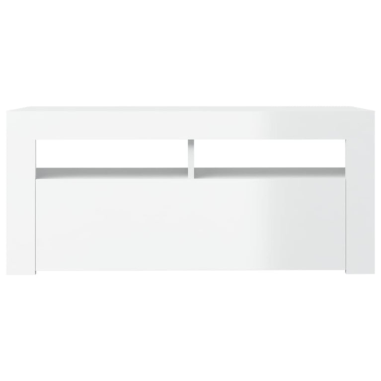 Tv-meubel met LED-verlichting 90x35x40 cm hoogglans wit MeubelReus