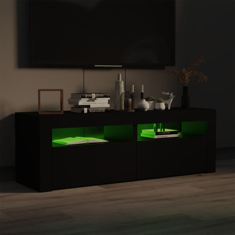Tv-meubel met LED-verlichting 120x35x40 cm zwart MeubelReus