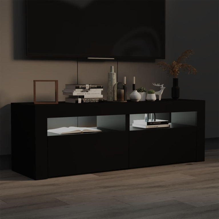 Tv-meubel met LED-verlichting 120x35x40 cm zwart MeubelReus
