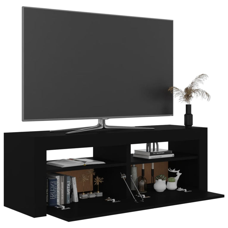 Tv-meubel met LED-verlichting 120x35x40 cm zwart MeubelReus