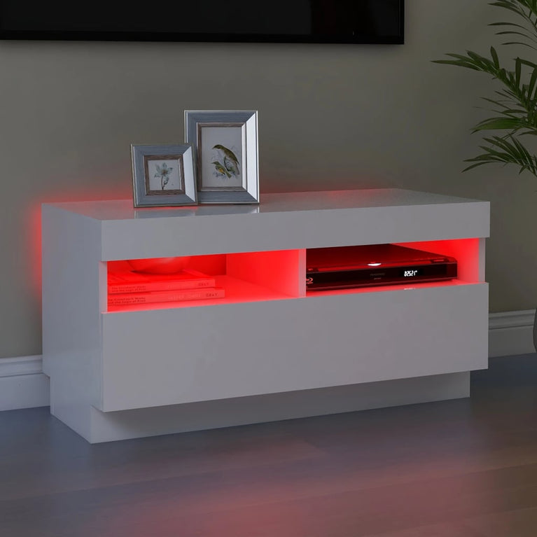 Tv-meubel met LED-verlichting 80x35x40 cm wit MeubelReus