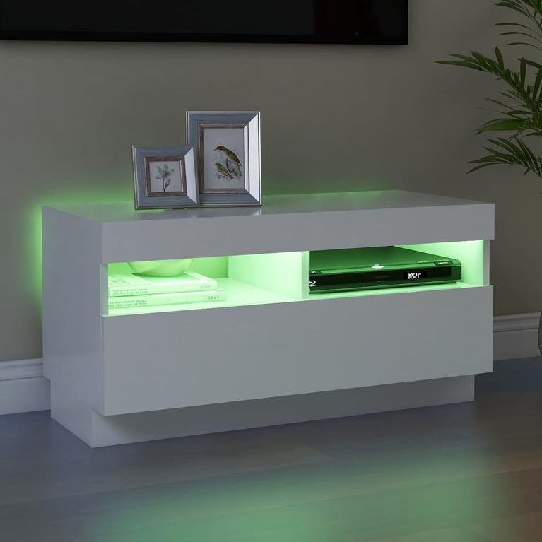 Tv-meubel met LED-verlichting 80x35x40 cm wit MeubelReus