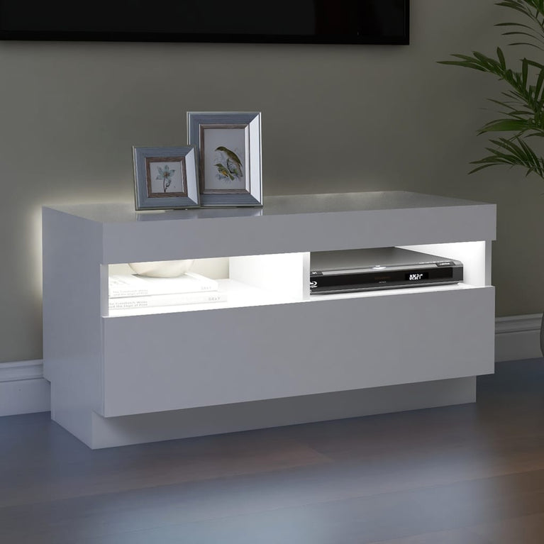 Tv-meubel met LED-verlichting 80x35x40 cm wit MeubelReus