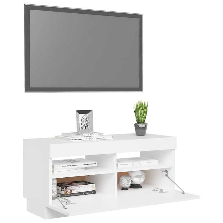 Tv-meubel met LED-verlichting 80x35x40 cm wit MeubelReus