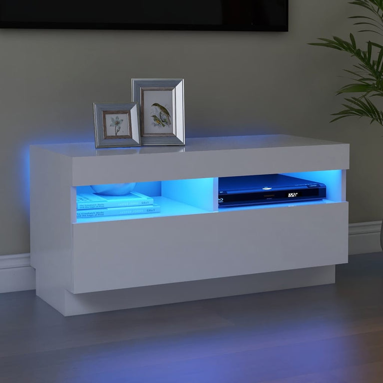 Tv-meubel met LED-verlichting 80x35x40 cm wit MeubelReus