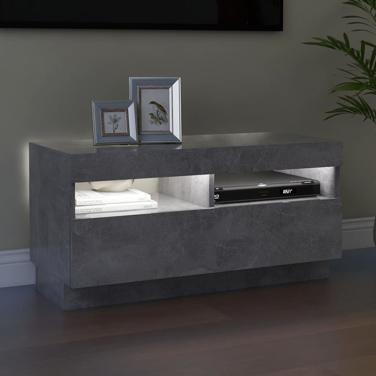 Tv-meubel met LED-verlichting 80x35x40 cm betongrijs MeubelReus