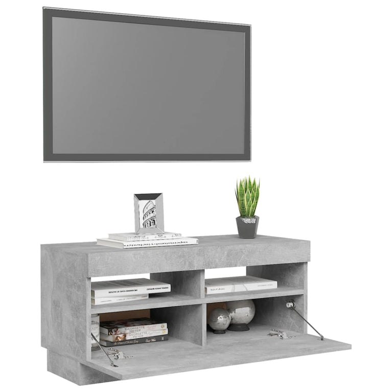 Tv-meubel met LED-verlichting 80x35x40 cm betongrijs MeubelReus