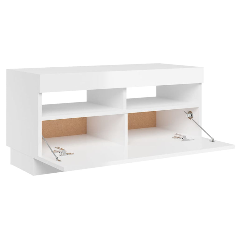 Tv-meubel met LED-verlichting 80x35x40 cm hoogglans wit MeubelReus