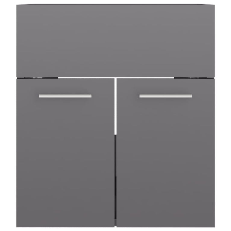 Wastafelkast 41x38,5x46 cm spaanplaat hoogglans grijs MeubelReus