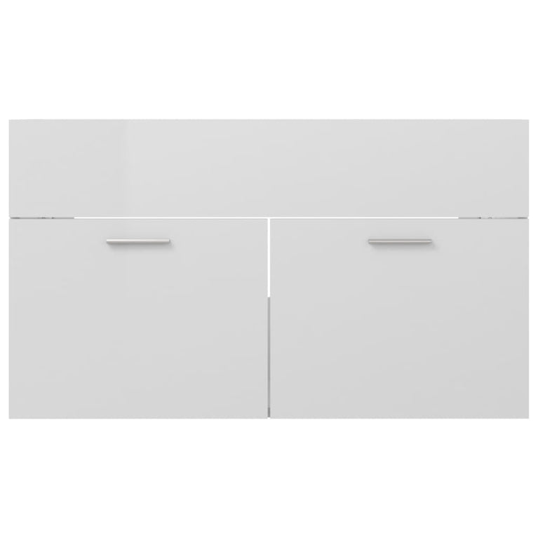 Wastafelkast 80x38,5x46 cm spaanplaat hoogglans wit MeubelReus