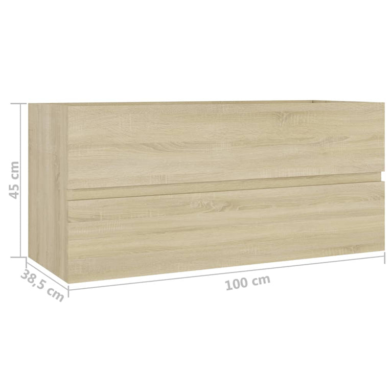Wastafelkast 100x38,5x45 cm spaanplaat sonoma eikenkleurig MeubelReus