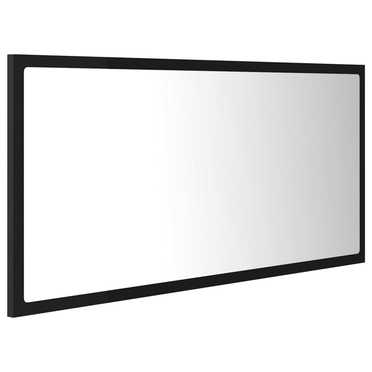 Badkamerspiegel LED 90x8,5x37 cm acryl zwart MeubelReus