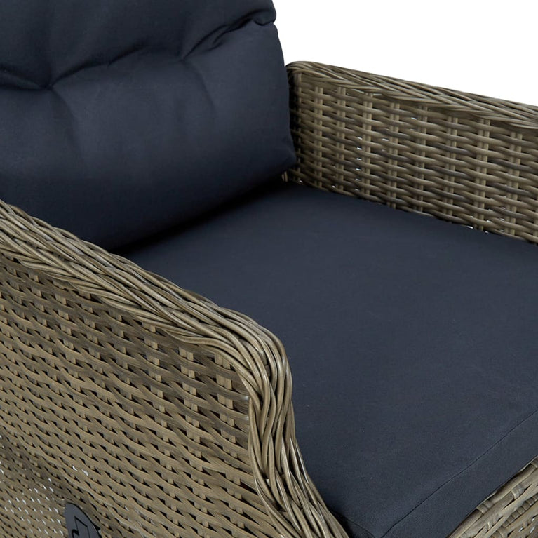 9-delige Tuinset met kussens poly rattan bruin MeubelReus