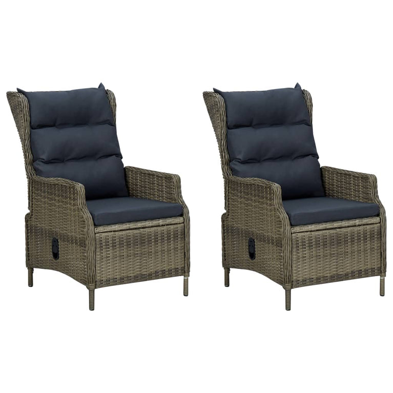 3-delige Loungeset met kussens poly rattan bruin MeubelReus