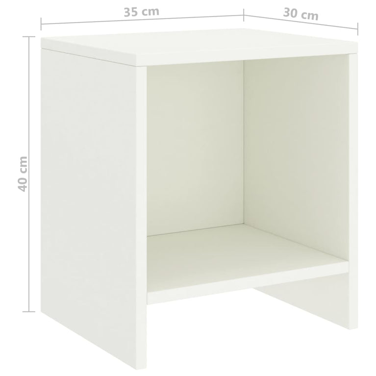Nachtkastjes 2 st 35x30x40 cm massief grenenhout wit MeubelReus