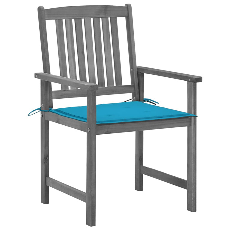 Tuinstoelen 4 st met kussens massief acaciahout grijs MeubelReus