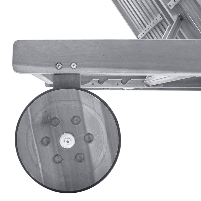 Ligbed 2-persoons met kussens massief acaciahout grijs MeubelReus