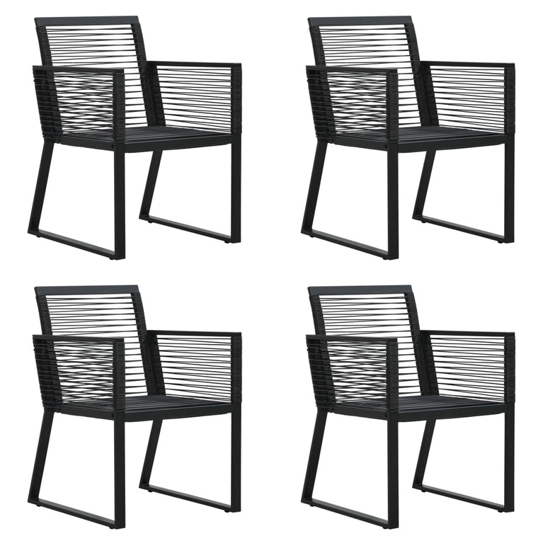 5-delige Tuinset PVC-rattan zwart MeubelReus