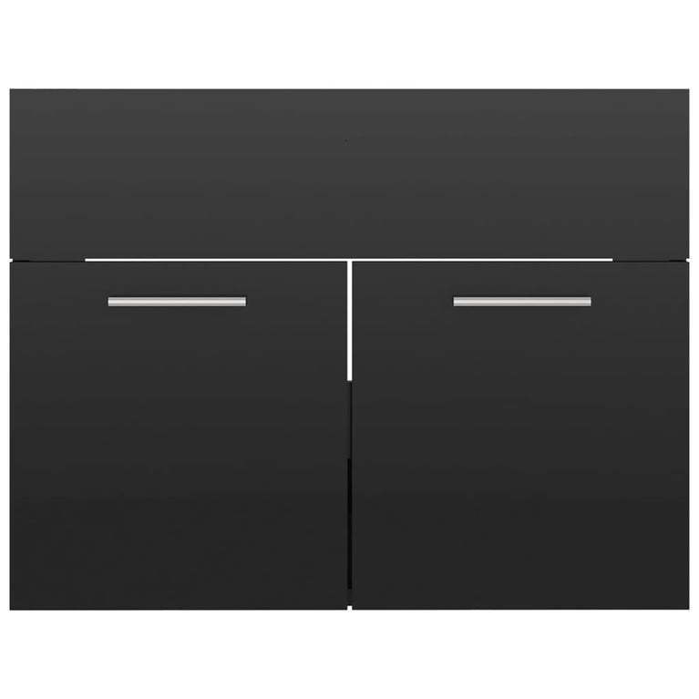 2-delige Badkamermeubelset spaanplaat hoogglans zwart MeubelReus