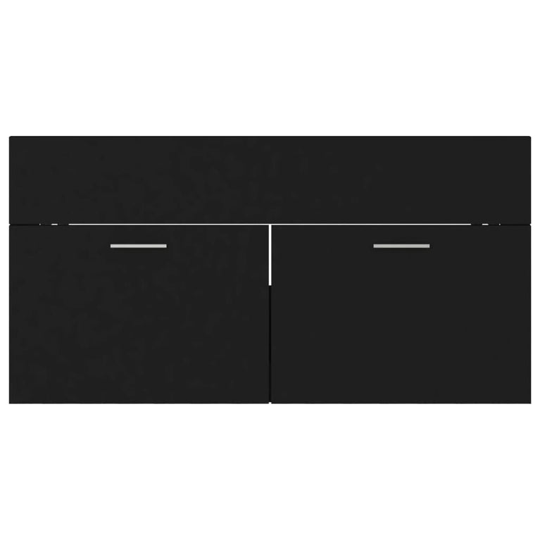 2-delige Badkamermeubelset spaanplaat zwart MeubelReus