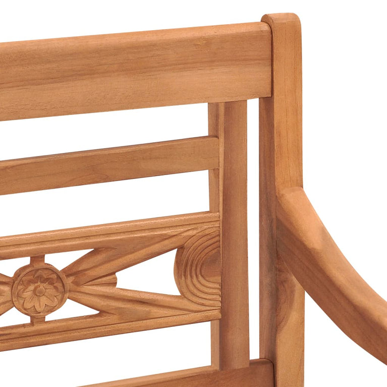 Stoelen Batavia 2 st met donkergrijze kussens massief teakhout MeubelReus