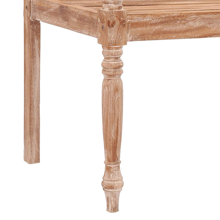 Bankje Batavia 120 cm massief teakhout met whitewash afwerking MeubelReus