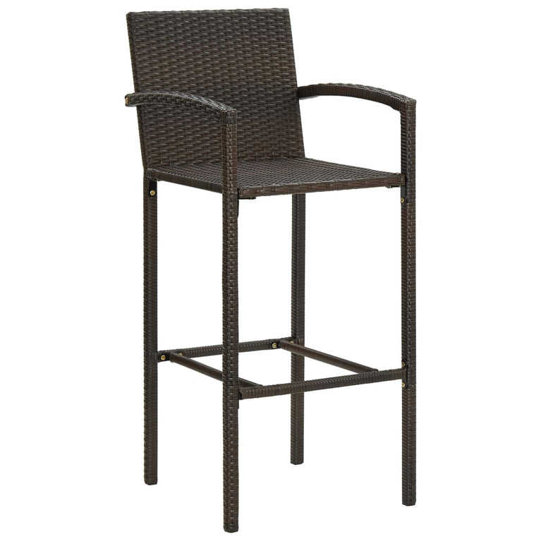 3-delige Tuinbarset poly rattan bruin MeubelReus