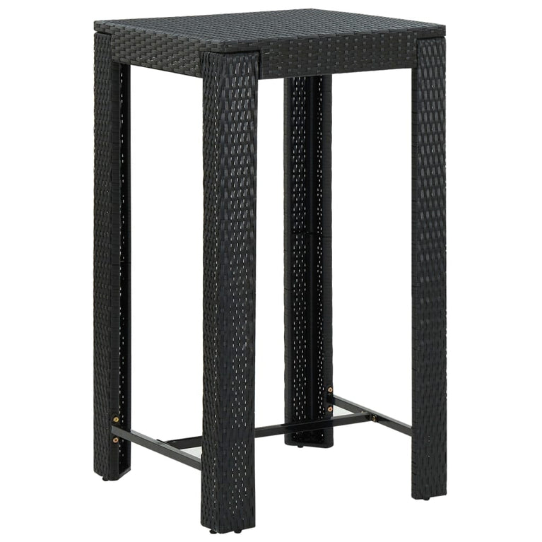 3-delige Tuinbarset met kussens poly rattan zwart MeubelReus