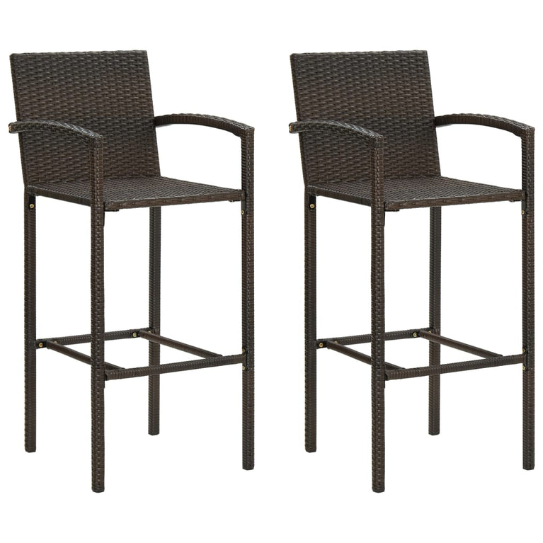 3-delige Tuinbarset met armleuningen poly rattan bruin MeubelReus
