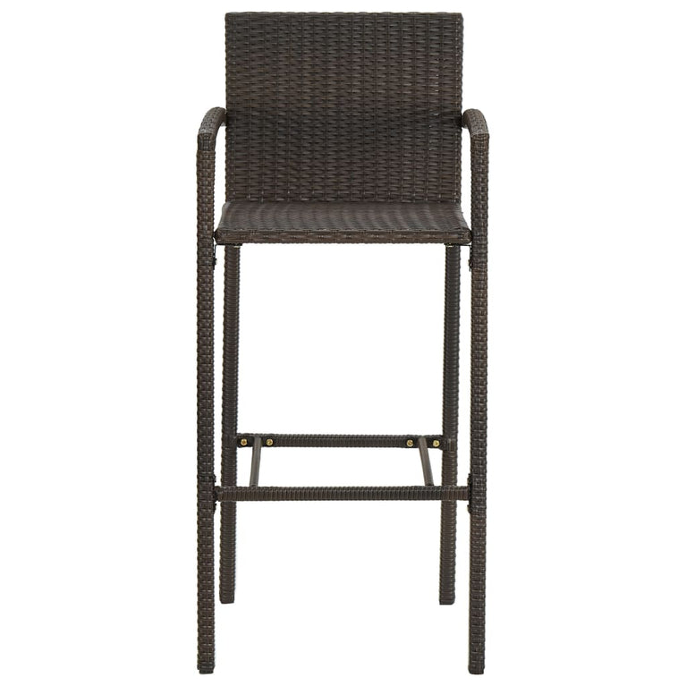 3-delige Tuinbarset met armleuningen poly rattan bruin MeubelReus