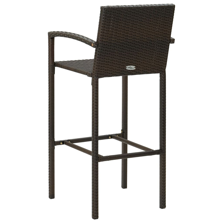 3-delige Tuinbarset met armleuningen poly rattan bruin MeubelReus