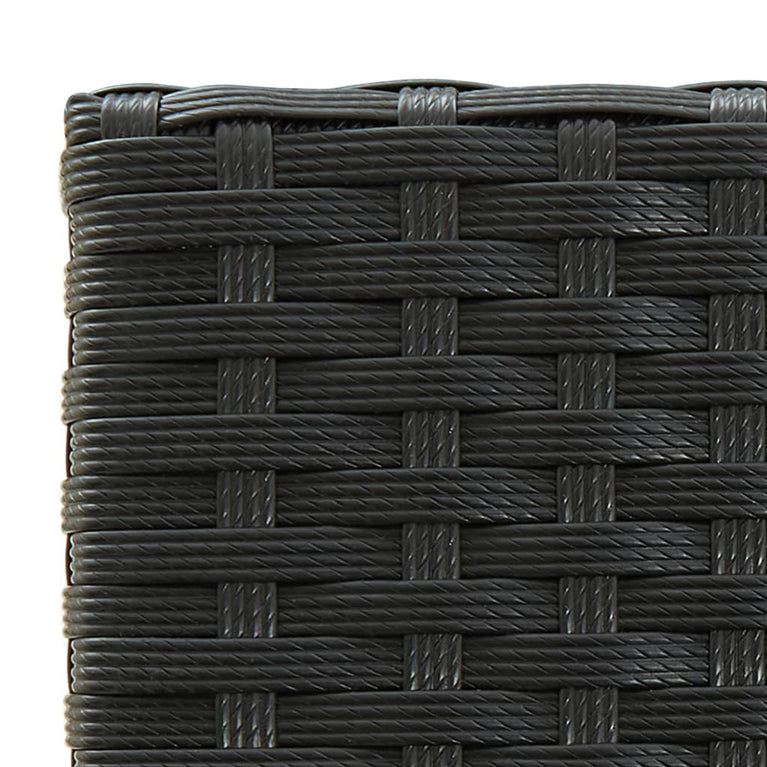 3-delige Tuinbarset met armleuningen poly rattan zwart MeubelReus
