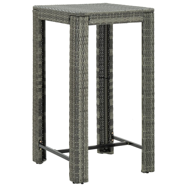 3-delige Tuinbarset met armleuningen poly rattan grijs MeubelReus
