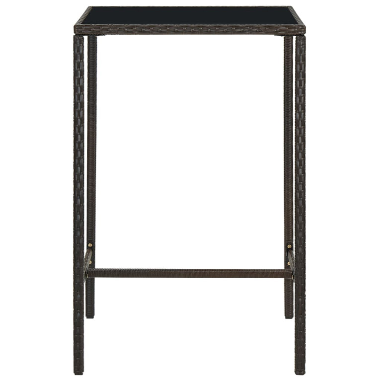 3-delige Tuinbarset poly rattan bruin MeubelReus
