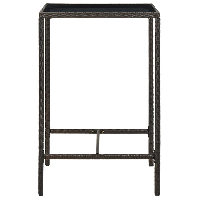 3-delige Tuinbarset poly rattan bruin MeubelReus