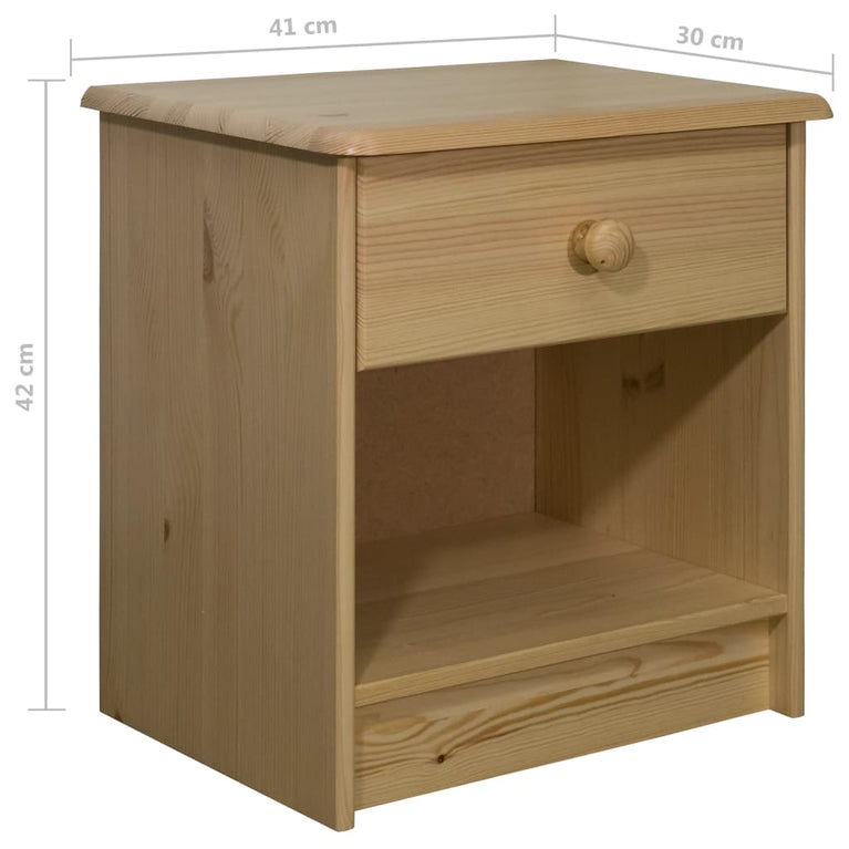 Nachtkastje 41x30x42 cm massief grenenhout MeubelReus