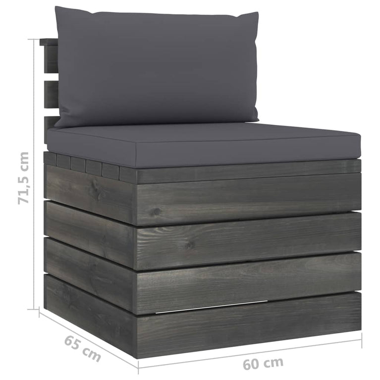 2-delige Loungeset met kussens pallet massief grenenhout MeubelReus