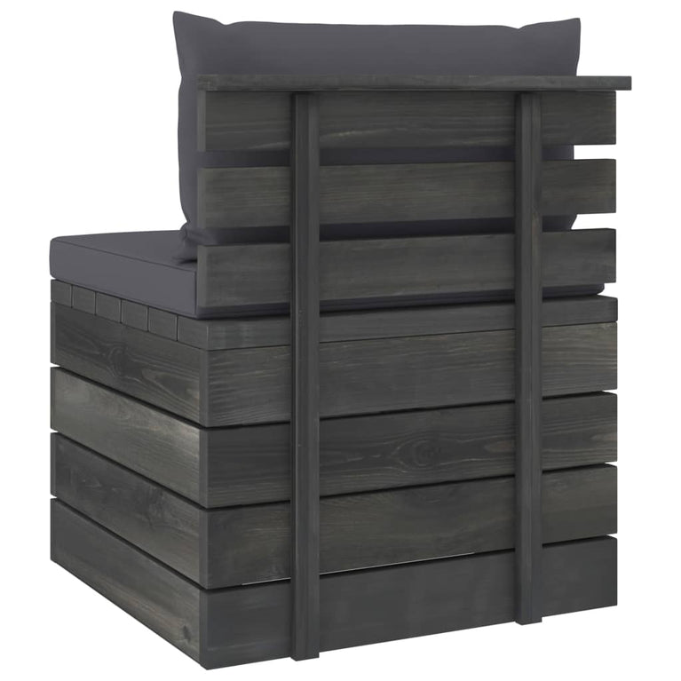2-delige Loungeset met kussens pallet massief grenenhout MeubelReus