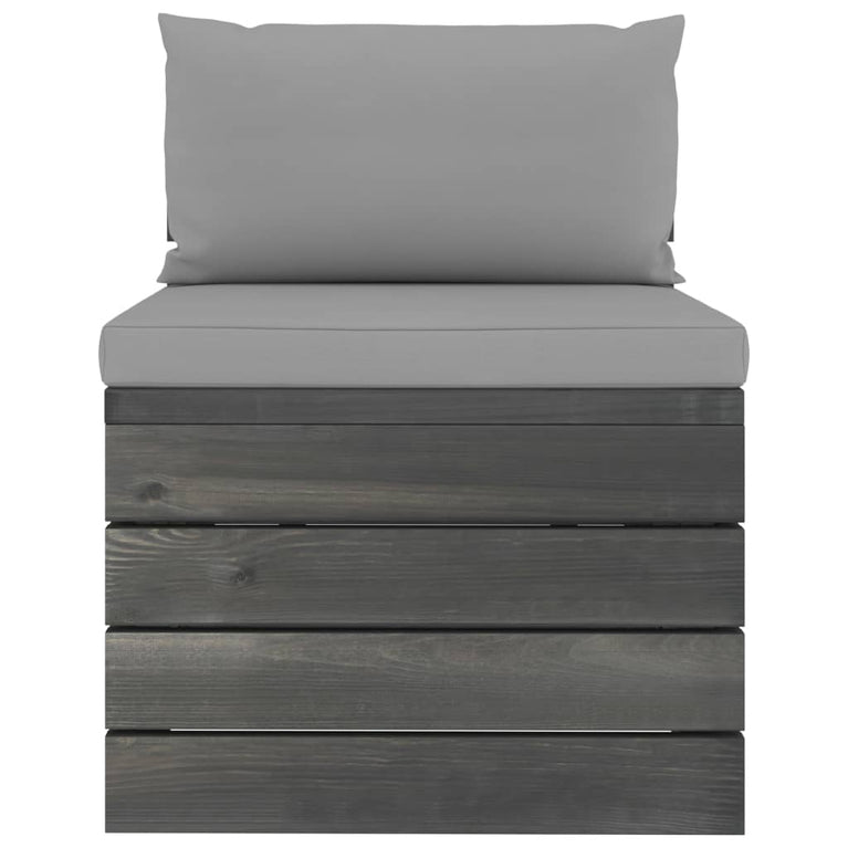 2-delige Loungeset met kussens pallet massief grenenhout MeubelReus