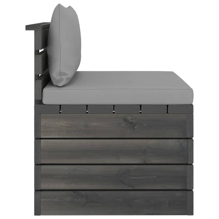 2-delige Loungeset met kussens pallet massief grenenhout MeubelReus