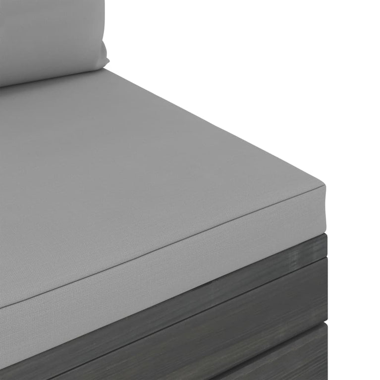 2-delige Loungeset met kussens pallet massief grenenhout MeubelReus